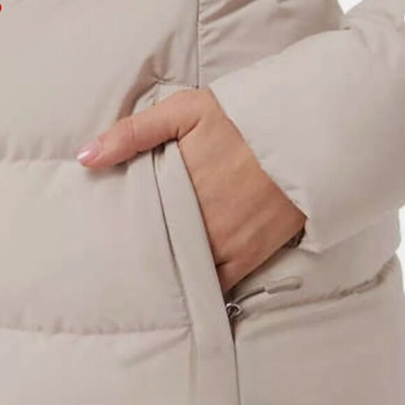 NWT 32 Degrees Heat Women's Winter Hooded Puffer Tech Jacket Coat Beige, Size 2X - Picture 5 of 6